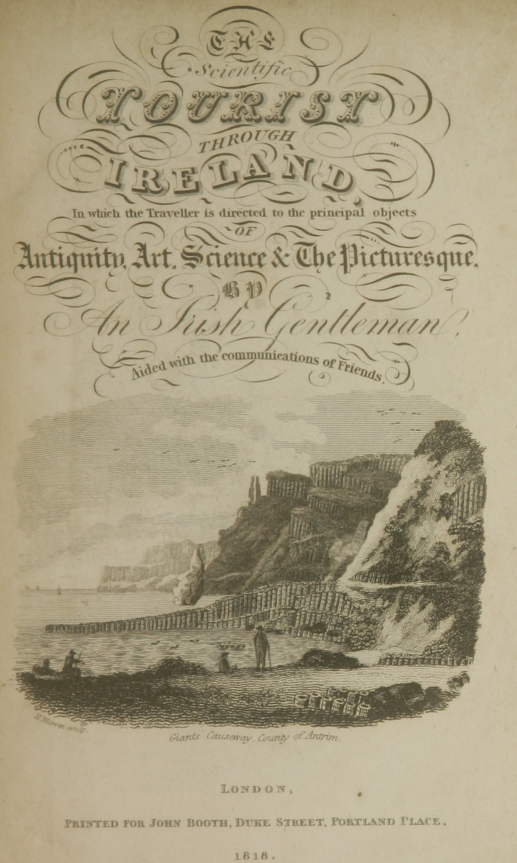 Titlepage of The Scientific Tourist through Ireland (1818), engraved by H. Warren, copy from James Hardiman Library