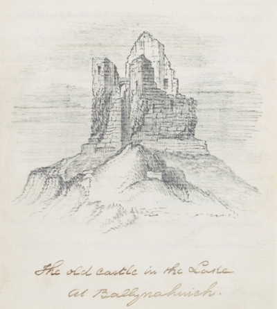 The old castle in the lake at Ballynahinch