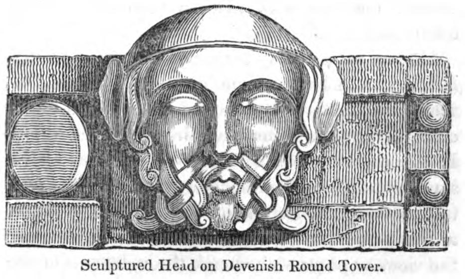 Sculptured Head on Devenish Round Tower