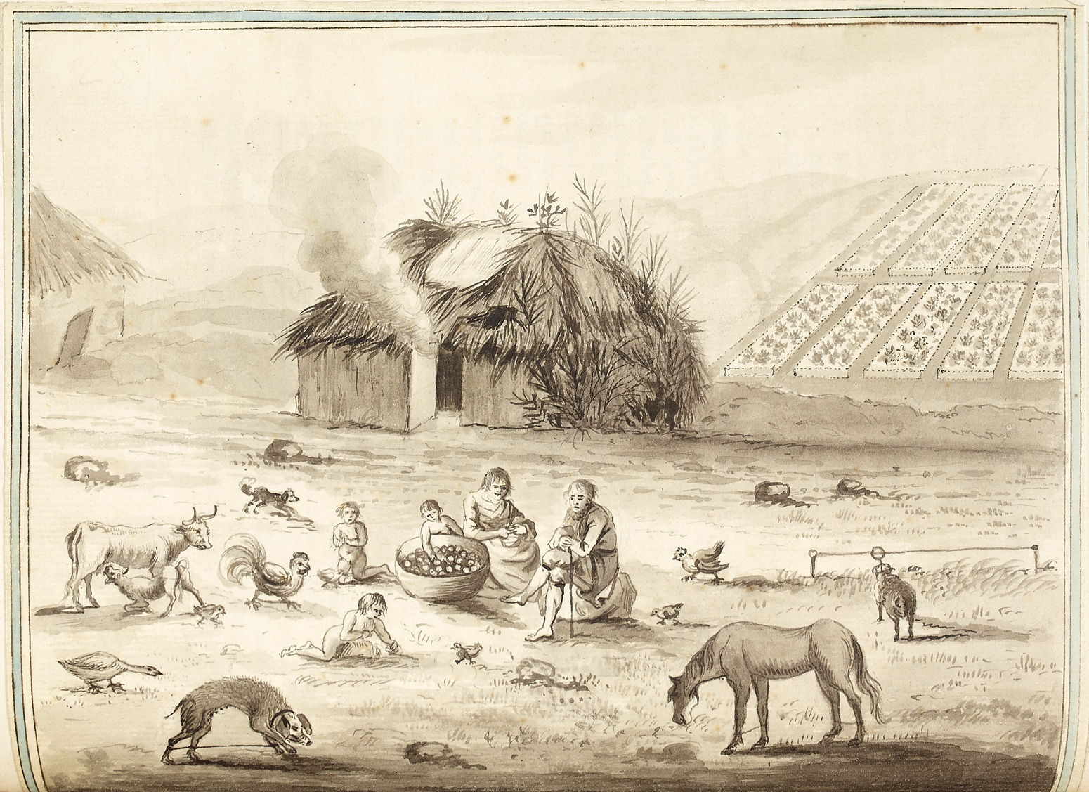 Irish Cabin with Livestock