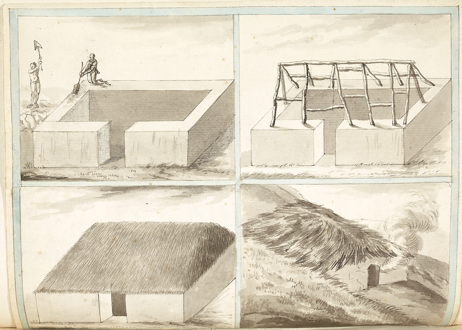 Construction of an Irish cabin