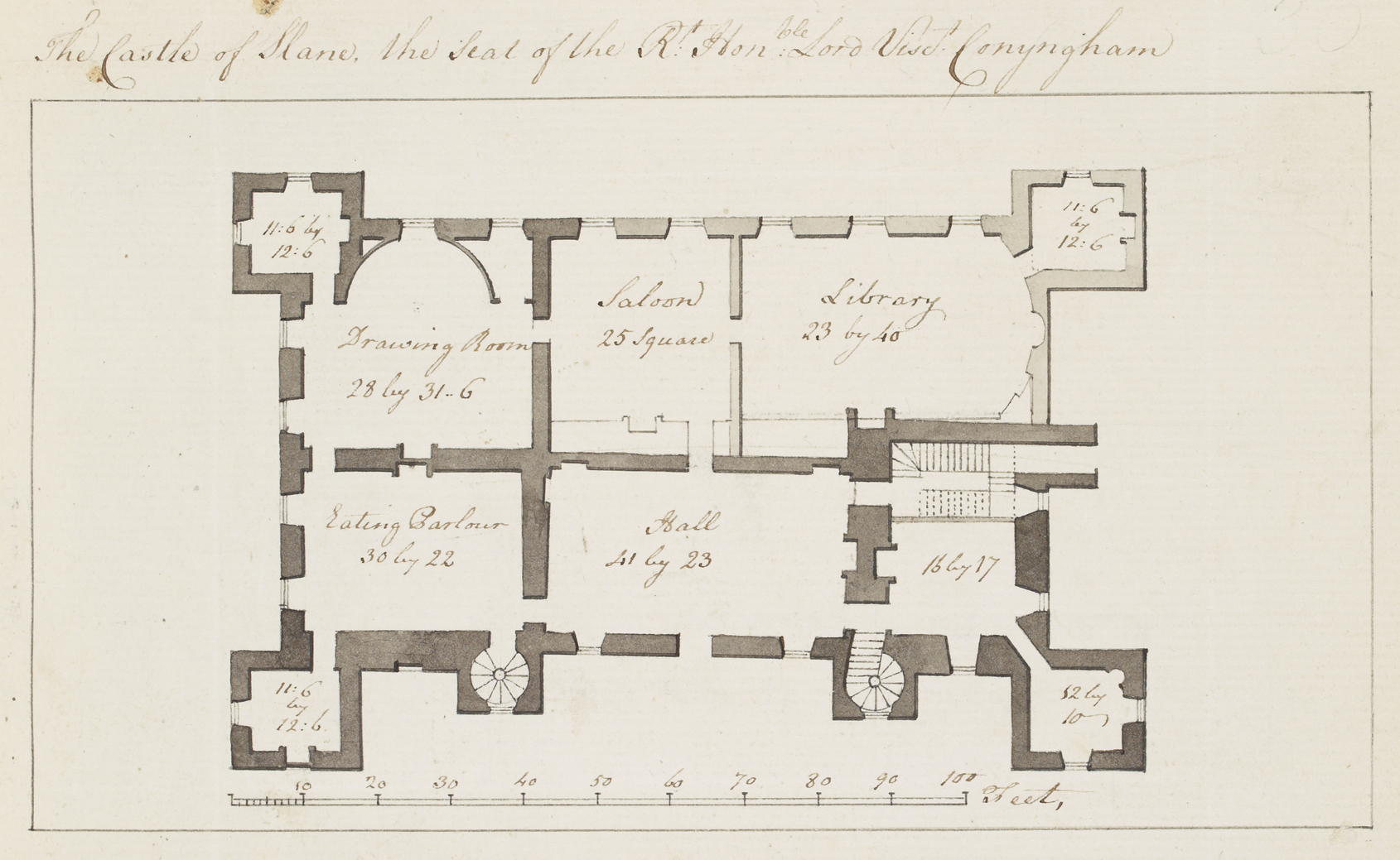 The Castle of Slane, the Seat of the Right Honourable Lord Viscount Conyngham