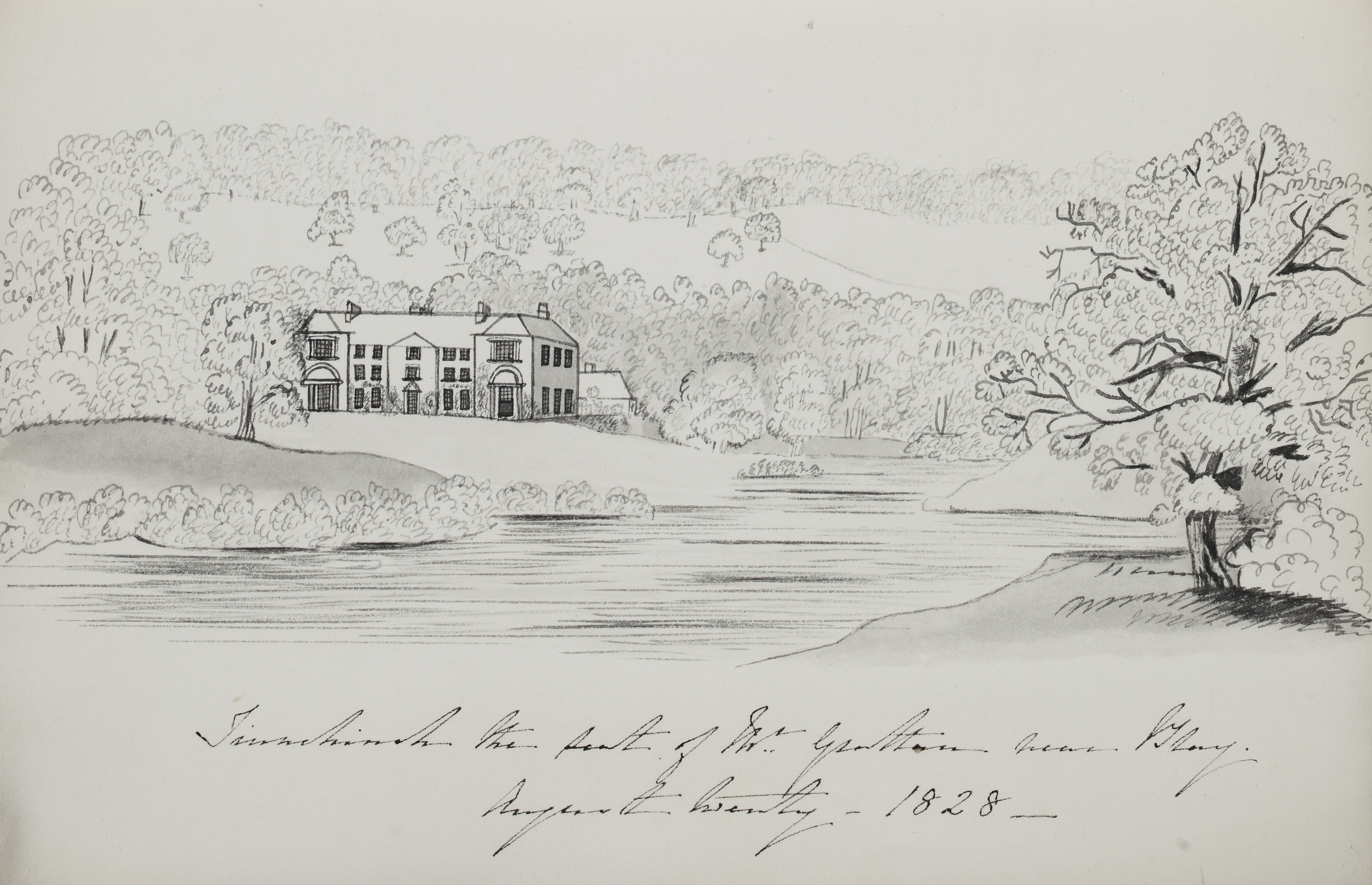 Tinnehinch, the seat of Mr. Grattan near Bray. August twenty – 1828 