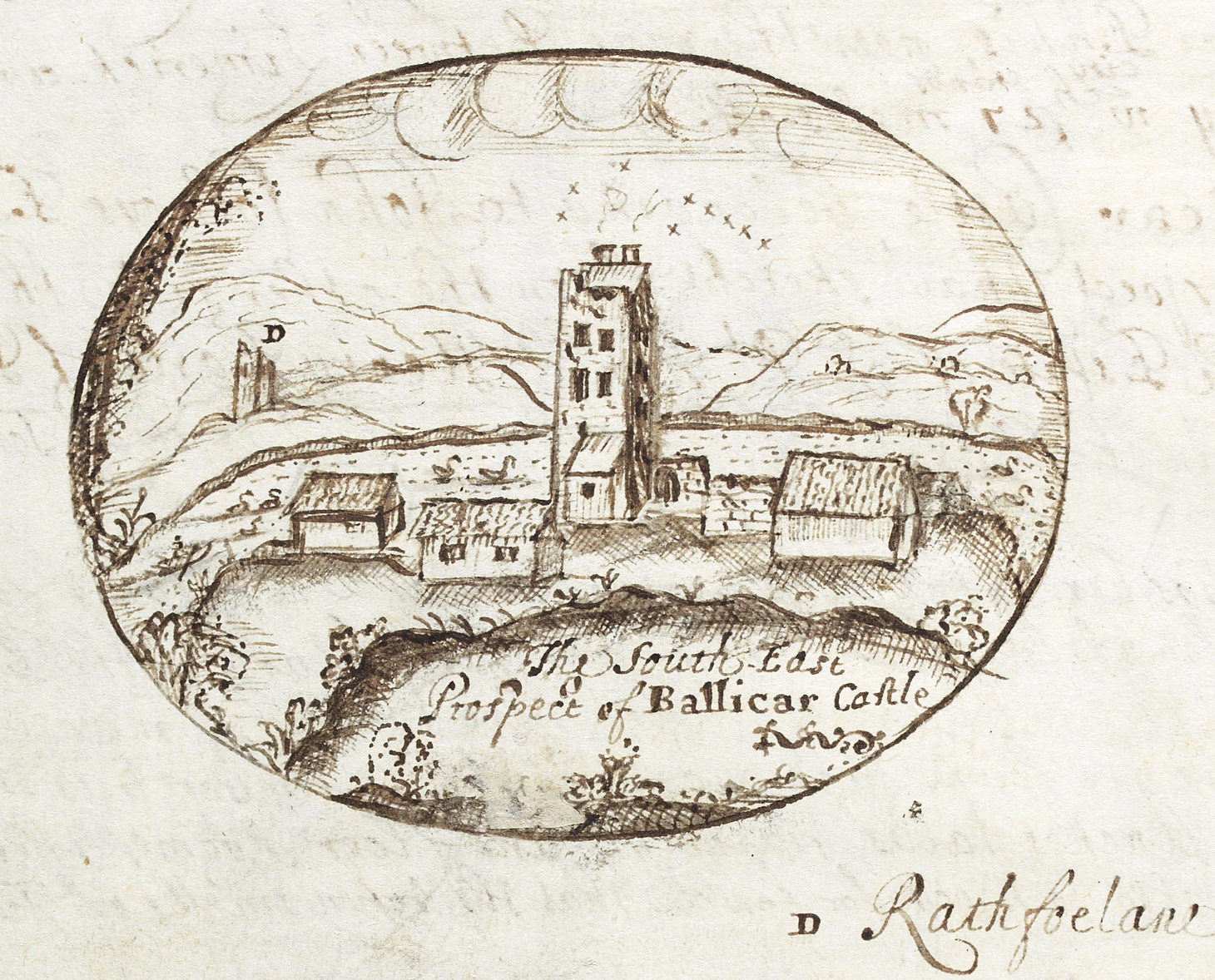 The South-East Prospect of Ballicar Castle