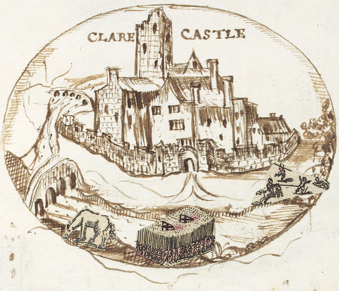Clare Castle its Prospect from the Road between it and the Town of Six mile Bridge