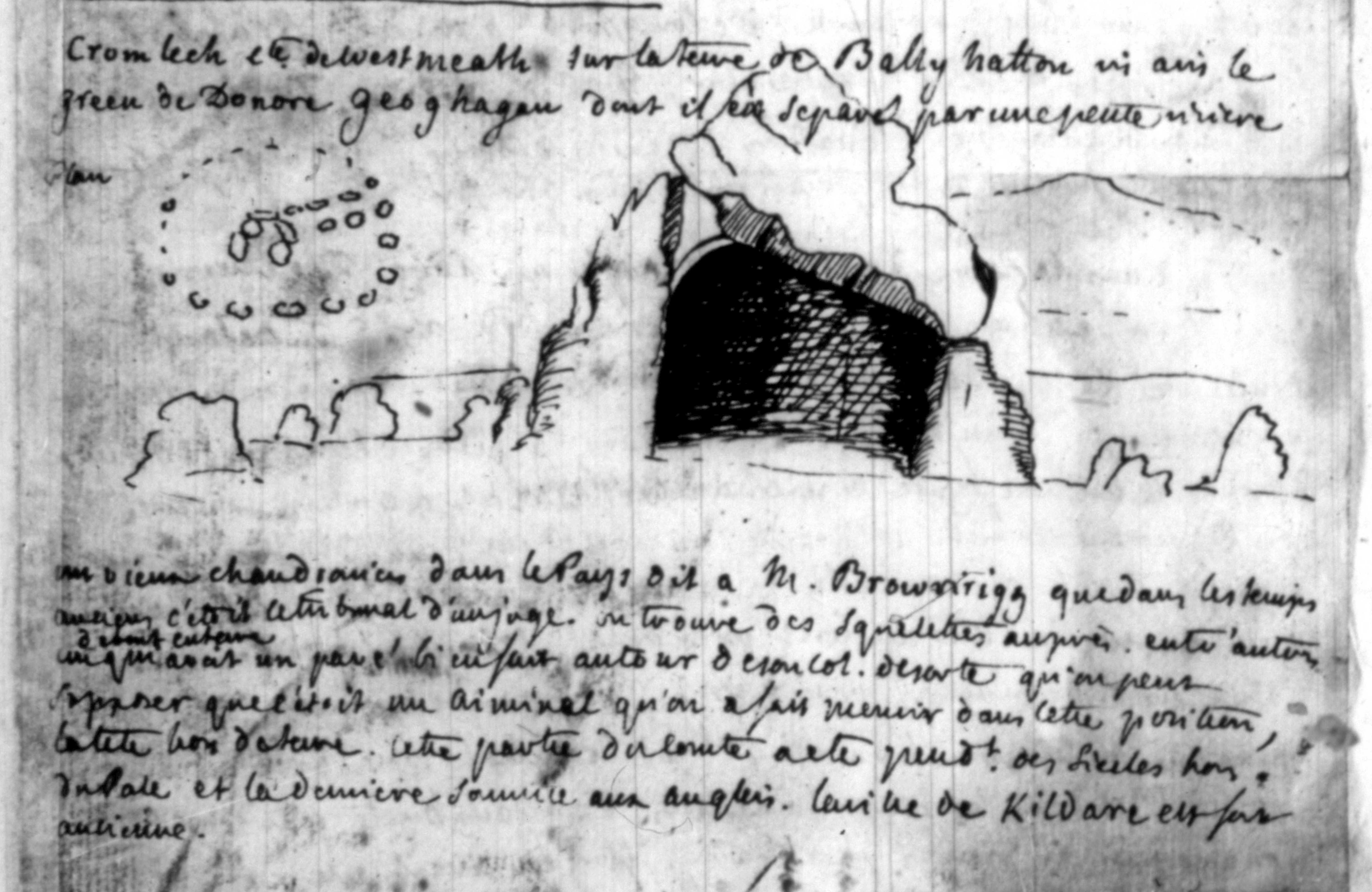 Cromlech et plan, Ballyhattan